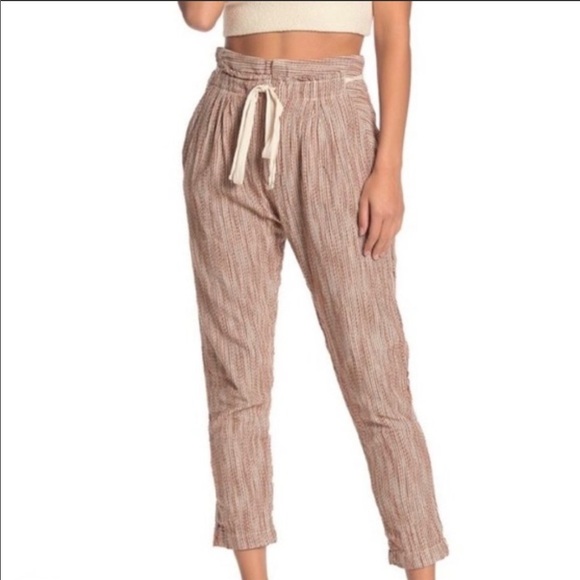 Free People Pants - FREE PEOPLE pants size 0 Caraway striped brown